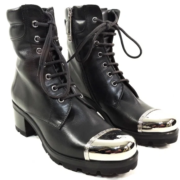 BALDININI 🇮🇹 WOMEN'S BLACK SOFT LEATHER WINTER FASHION ANKLE BOOTIE - Picture 2 of 7